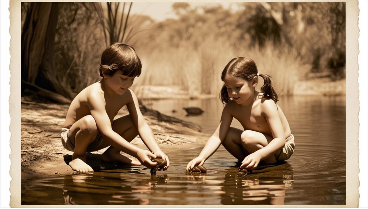Innocence - Two children playing in water